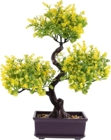 Cabilock Bonsai Tree, Artificial Tree, Artificial Bonsai Plants, Plastic Artificial Bonsai Tree, Simulation Yellow Plants Decor, Fake Plant Decor for Home Decor, Office Decor