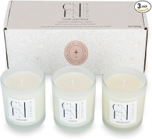 Fresh and Floral Scented Candle Gift Set [from CNFN] | 100% Coconut Wax Candles | 3 x 100g | 20 Hr Burn Time Per Scented Candle | Scented Candles for Home, New Home Gifts, Candle Set, Candle Gift