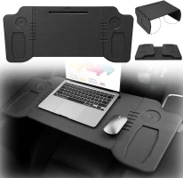 Foldable Car Tray Table for Tesla Model Y and Model 3, Steering Wheel Tray for Laptop, Working, Dining