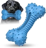 Dog Toys for Aggressive Chewers, Dog Chew Toys for Medium Large Dogs, Durable Natural Rubber Dog Toys with Bacon Flavor, Indestructible Dog Toy,Blue