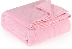 Uttermara Weighted Blankets for Adults, Uniformed Color Twin Size Blanket with Warm Flannel and Soft Brushed Fabric to Help with Better Sleep for All Seasons Sofa Bed Couch, 60" x 80” 20lbs Pink