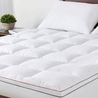 JKMAX Mattress Topper Full - Pillow Top Mattress Topper Pad Extra Thick Cover with Deep Pocket - Mattress Topper for Back Pain - Overfilled 4D Snow Down Alternative Plush Mattress Topper (Full,White)