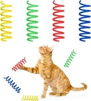 SPOT Thin Colorful Springs Cat Toy - Bouncy Toys for Medium Indoor Cat Breeds to Bite, Swat, Chase - Keeps Cats & Kittens Entertained for Hours - Includes Ten 3” Wide Spiral Springs, Assorted Colors