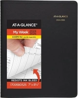 AT-A-GLANCE Planner 2024-2025 Academic, Weekly, Quarter-Hourly Appointment Book, 7" x 8-3/4", Medium, Flexible Cover, Black (7095805)