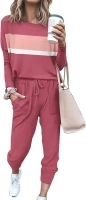 Bofell Lounge Sets for Women Two Piece Travel Outfits Sweatsuits 2 Piece Fashion 2024 Trendy Pajamas