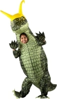 Marvel Alligator Loki Official Youth Inflatable Halloween Costume - Inflatable Jumpsuit with Gloves Plus Fan, Battery Box Multi