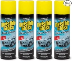 Invisible Glass 91164-4PK 19-Ounce Premium Glass Cleaner for Auto and Home for a Streak-Free Shine, Deep Cleaning Foam, Safe for Tinted and Non-Tinted Windows, Ammonia Free, Pack of 4