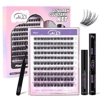 GAQQI Lash Clusters Kit, DIY Lash Extension Kit 120PCS Cluster Lashes C Curl, Wispy Eyelash Clusters 10-16MM with Lash Bond and Seal,Lash Remover and Lash Applicator (GQ19-KIT)