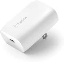 Belkin 30-Watt USB-C Wall Charger, USB-C Power Delivery, PPS Fast Charging for Apple iPhone 15, 15 Plus, 15 Pro, 15 Pro Max, iPhone 14, 14 Pro, 14 Pro Max, Galaxy S23, iPad, AirPods & More - White