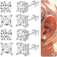 Stud Earrings for Women with Silver Earring Pin Hypoallergenic Earrings Studs for Men