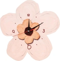 Flower Shaped Wall Clock Modern Silent Wall Hanging Clock Daisy Flower Shaped Decorative Clocks for Office Living Room Bedroom Home 11.8in Beige