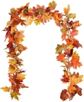 Fall Maple Leaves,Fall Decor,Fall Decorations,Fall Garland,Thanksgiving Decorations,Fall Garland for Mantle,Fall Leaves Garland for Home,Classroom,Office,Bedroom,Baby Shower(2PS)