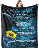 Gift for My Daughter Blanket from Mom as Birthday Present I Love You Letter to Her, Ultra-Soft Flannel Fleece Light Weight Bed Throw (Daughter Gifts1, 50"x40")