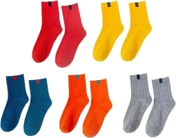 5 Pairs Pack Women Socks Couples Rainbow Candy Sports Fashion Short Socks For Women Cute