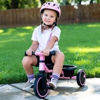 67i Toddler Tricycle Kids Tricycle for Toddlers 1-3 Years Olds Boys Girls Kids Trikes Tricycle Toddlers Kids Baby Bikes for 18 Month to 3 Years with Adjustable Seat and Storage Basket （Pink