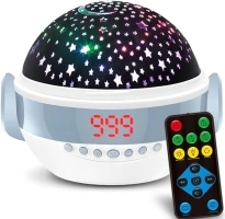 Star Projector Night Light for Kids, Star Night Light with Timer and Remote Control, Sound Music Machine, 360 Degree Rotation Baby Projector, Christmas Birthday Gift for Toddler Girls Boys(Blue)