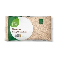 Amazon Fresh, Brown Long Grain Rice, 5 lb (Previously Happy Belly, Packaging May Vary)