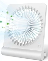 FERRISA Desk Fan On-The-Go, Small But Powerful, Portable Fan Battery Operated, 220° Tilt Folding Ultra Quiet mini Personal Fan, Strong Wind, 3 Speed Adjustable For Office Desktop Travel (White)