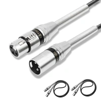 XLR Cable 3ft 2 Packs Professional XLR to XLR Cable Nickel-Plated 3-pin Balanced Male to Female Microphone Speaker Cable