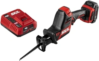 SKIL PWR CORE 12 Brushless 12V Compact Reciprocating Saw Kit, Includes 2.0Ah Lithium Battery and PWR JUMP Charger - RS582802