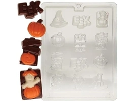 Cybrtrayd Life of the Party Halloween Assorted with Hat Chocolate Candy Mold in Sealed Protective Poly Bag Imprinted with Copyrighted Cybrtrayd Molding Instructions