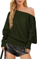 BTFBM Womens Trendy Off Shoulder Sweater 2024 Fall Long Sleeve Casual Loose Tunics Asymmetrical Pullover Going Out Tops