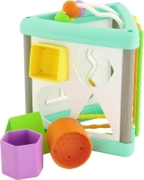 Infantino Activity Triangle & Shape Sorter with 4 Shapes, Bendy Bars, Maze Tracks & Spinning Gears for Infants & Toddlers 6M+