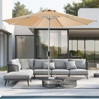 10ft Outdoor Patio Umbrella - Market Table Aluminum Umbrella, 5-Year Fade Resistant - UPF50+ UV Protection with Push Button Tilt, Crank for Pool Deck and Garden (Beige)