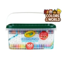 Crayola Crayon & Storage Tub, 168 Ct, Teacher Supplies, Back to School Supplies, With Specialty Crayons