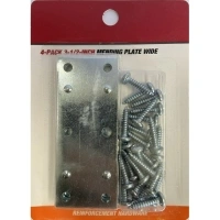 Hyper Tough 3-1/2 in. Wide Mending Plate, Steel, Zinc Plated (4 Pack),Hardware Braces