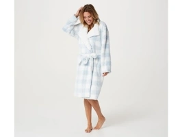 Berkshire Blanket Snap Collar Plush Robe with Sherpa &Pockets - Women