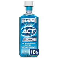 ACT Anticavity Zero Alcohol Fluoride Mouthwash 18 fl. oz., With Accurate Dosing Cup, Arctic Blast