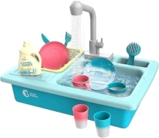 CUTE STONE Color Changing Kitchen Sink Toys, Children Electric Dishwasher Playing Toy with Running Water, Upgraded Faucet, Automatic Water Cycle System Play House Pretend Role Play Toys for Boys Girls