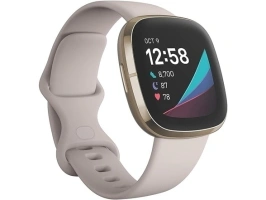 (NEW) Fitbit Sense Advanced Smartwatch with Tools for Heart Health, Stress Management & Skin Temperature Trends, White/Gold (S & L Bands Included)