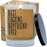 Funny Scented Candle Gifts for Boyfriend | I Love You | Best Cool Romantic Gift for Him, Boyfriend, Male, Dad on Birthday, Anniversary, Fathers Day, Valentines Day, Christmas - Teakwood Mahogany