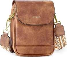 ZOPPEN Small Crossbody Purse Cell Phone Purse Card Holder, Vegan Pu Leather Crossbody Bags for Women Trendy Travel Purse