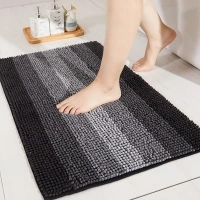 COSY HOMEER Bath Rugs Made of 100% Polyester Extra Soft and Non Slip Bathroom Mats Specialized in Machine Washable and Water Absorbent Shower Mat (36x24Inch, Black)