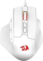 Redragon M806 Bullseye Gaming Mouse, 7 Programmable Buttons Wired RGB Gamer Mouse w/Ergonomic Natural Grip Build, Software Supports DIY Keybinds & Backlit, White