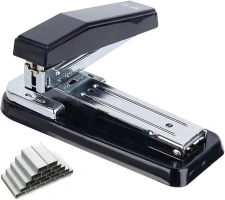 M&G Desktop Stapler Portable Stapler with 25 Sheet Capacity, 360 Rotation Design, Two Binding Modes, Classic Stapler with 1000 Staples, Durable Staplers for Office School Home (Black)