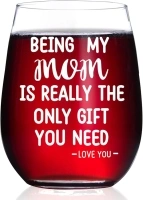 JERIO Christams Gifts for Mom from Daughter,Son Wine Glass - Birthday,Mothers Day,Valentines Day Gifts for Mom Being My Mom is Really The Only Gift You Need