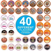 Flavored Coffee Pods Variety Pack for Keurig K Cups Brewers, Assorted Flavored Coffee Sampler, 40 Count