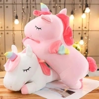 Unicorn Stuffed Animals Set of Two (2) Plushies, 12 inch, Big Cuddly Soft Cute Pink White Rainbow Lovable Alicorn Birthday Gifts Pillows Toys for Girls