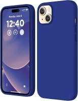 Silicone Case for iPhone 15 Plus, Full Body Shockproof Protective Cove, Soft Anti-Scratch Microfiber Lining, Ultra-Thin Slim Cover Phone Case for iPhone 15 Plus 6.7", Klein Blue