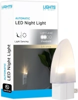 Lights by Night LED Night Light, Plug-in, Dusk to Dawn Sensor, Warm White, UL-Certified, Energy Efficient, Ideal Nightlight for Bedroom, Bathroom, Nursery, Hallway, Kitchen, 11375