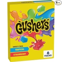 Gushers Fruit Flavored Snacks, Tropical, Gluten Free, 0.8 oz, 6 ct