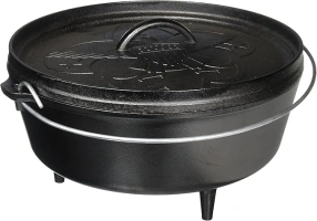 Lodge L12CO3BS Boy Scouts of America Cast Iron Camp Dutch Oven, Pre-Seasoned, 6-Quart, Black