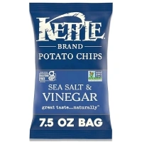 Kettle Brand Sea Salt and Vinegar Kettle Potato Chips, Gluten-Free, Non-GMO, 7.5 oz Bag