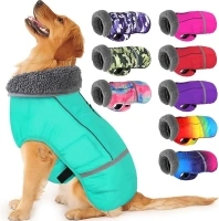 Dogcheer Warm Dog Coat, Waterproof Dog Jacket Adjustable Dog Winter Coat with Buckle, Reflective Dog Snow Jacket Soft Cozy Dog Fleece Vest Sweater for Small Medium Large Dogs-Pine Green XL