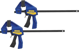 IRWIN QUICK-GRIP Bar Clamps for Woodworking, One-Handed, Micro, 4-1/4", 2 Pack (1964747)