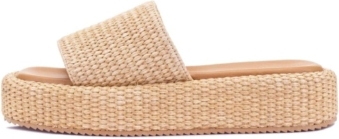 Monrovia Platform Sandals Women Slip on Raffia wedge Sandals, Espadrille Slides Bohemia Sandals， Summer Open Toe Straw Sandals for Women